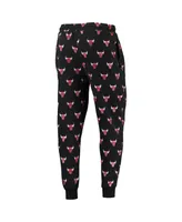 Men's The Wild Collective Black Chicago Bulls Allover Logo Jogger Pants