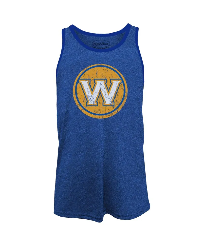 Men's Majestic Threads Draymond Green Royal Golden State Warriors Name and Number Tri-Blend Tank Top