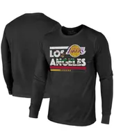 Men's Majestic Threads Black Los Angeles Lakers City and State Tri-Blend Long Sleeve T-shirt