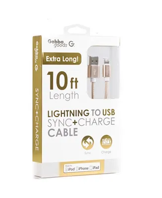 Metallic Braided Lightning to Usb Cable, 10' - Gold