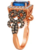 Le Vian Blueberry Tanzanite (1-1/4 ct. t.w.) & Diamond (3/4 ct. t.w.) Braided Halo Ring in 14k Rose Gold