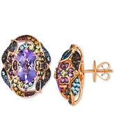 Le Vian Multi-Gemstone Floral Cluster Statement Stud Earrings (7-3/4 ct. t.w.) in 14k Rose Gold