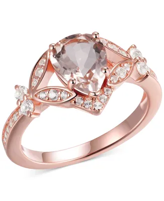 Aquamarine (1-1/2 ct. t.w.) & White Sapphire Ring Sterling Silver (Also Morganite, Tanzanite, , Ruby, Emerald)