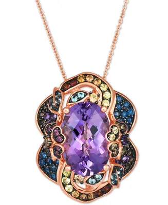 Le Vian Crazy Collection Multi-Gemstone Flower Inspired 20" Adjustable Pendant Necklace (7