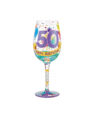 Lolita Happy 50th Birthday Wine Glass, 15 oz