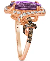 Le Vian Grape Amethyst (4-1/2 ct. t.w.) & Diamond (7/8 ct. t.w.) Halo Ring in 14k Rose Gold