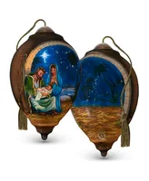 Ne'Qwa Art 7221102 Behold Emmanuel Hand-Painted Blown Glass Ornament