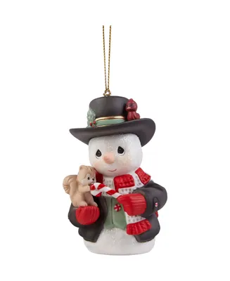 Precious Moments 221016 Wishing You a Sweet Season Annual Snowman Bisque Porcelain Ornament