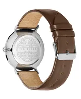 Ted Baker Men's Phylipa Brown Leather Strap Watch 43mm