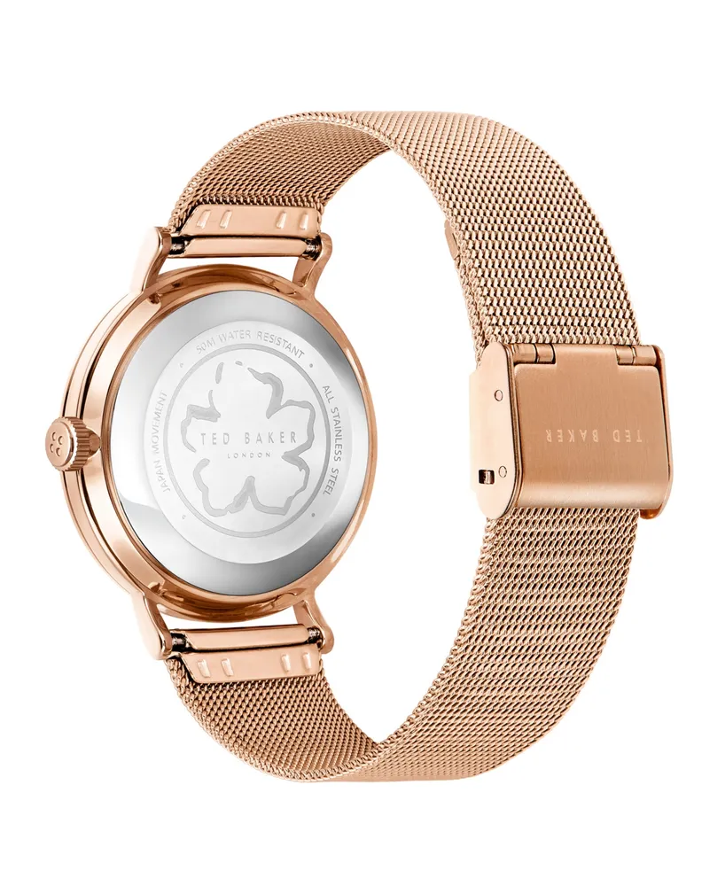 Ted Baker Women's Phylipa Retro Rose Gold-Tone Stainless Steel Mesh Watch 37mm - Rose Gold