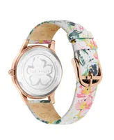 Ted Baker Women's Poppiey White Leather Strap Watch 38mm