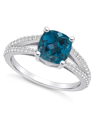 Macy's London Blue Topaz and Diamond Accent Ring 14K Gold