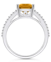 Macy's Citrine and Diamond Accent Ring 14K Gold