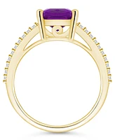 Macy's Amethyst and Diamond Accent Ring 14K Yellow Gold