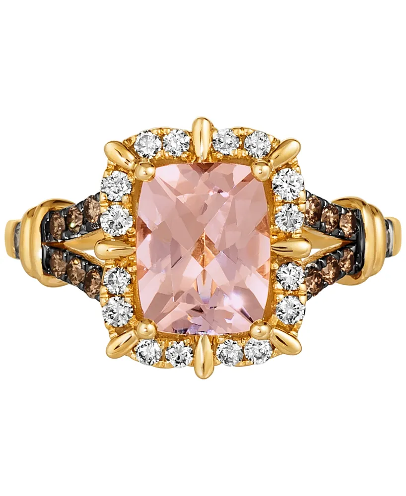 Le Vian Peach Morganite (1-1/2 ct. t.w.) & Diamond (1/2 ct. t.w.) Halo Ring in 14k Gold