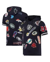 Men's Pro Standard Navy Nfl League Wordmark Short Sleeve Pullover Hoodie