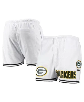 Men's Pro Standard White, Black Green Bay Packers Mesh Shorts