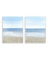 Stupell Industries Coastal Seafoam Beach Waves Soft Tide Landscape Art, Set of 2, 10" x 15" - Multi