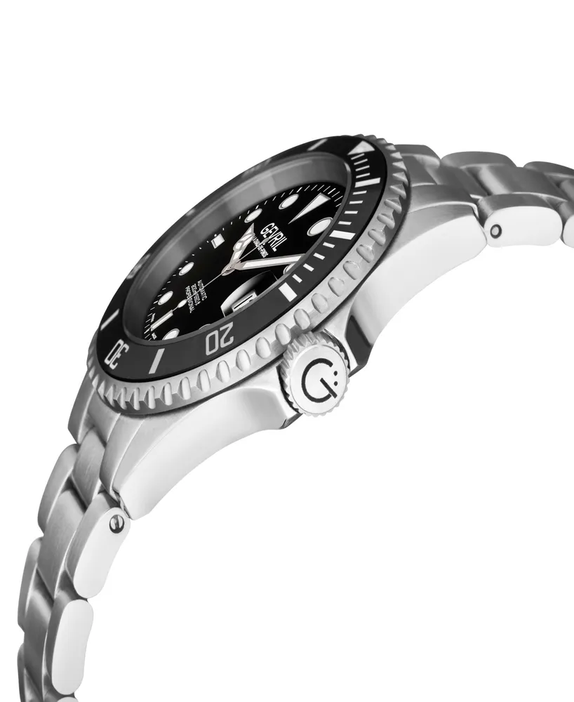 Gevril Men's Wallstreet Swiss Automatic Silver-Tone Stainless Steel Bracelet Watch 43mm - Silver
