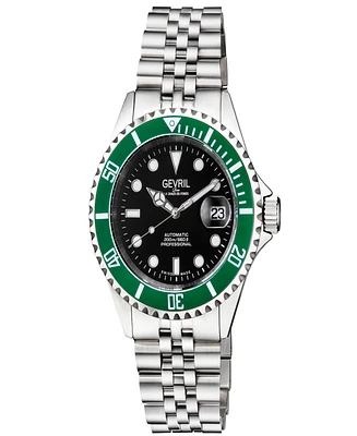 Gevril Men's Wall Street Swiss Automatic Silver-Tone Stainless Steel Bracelet Watch 43mm