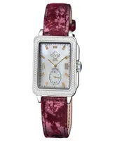 Gevril Women's Bari Tortoise Swiss Quartz Italian Red Leather Strap Watch 34mm