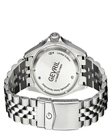 Gevril Men's Wall Street Swiss Automatic Silver-Tone Stainless Steel Bracelet Watch 43mm