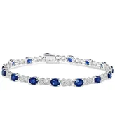 Effy Sapphire (6-3/8 ct. t.w.) & Diamond (3/8 ct. t.w.) Infinity Link Bracelet in 14k White Gold