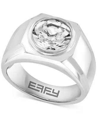 Effy Men's White Topaz Solitaire Ring (4-3/4 ct. t.w.) in Sterling Silver
