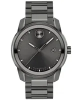 Movado Men's Swiss Bold Verso Gunmetal Ion-Plated Steel Bracelet Watch 42mm