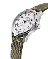 Alpina Men's Swiss Startimer Pilot Green Nylon Strap Watch 42mm