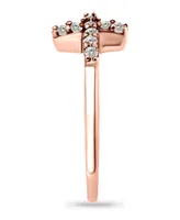 Giani Bernini Cubic Zirconia Cross 18K Rose Gold Over Silver Toe Ring