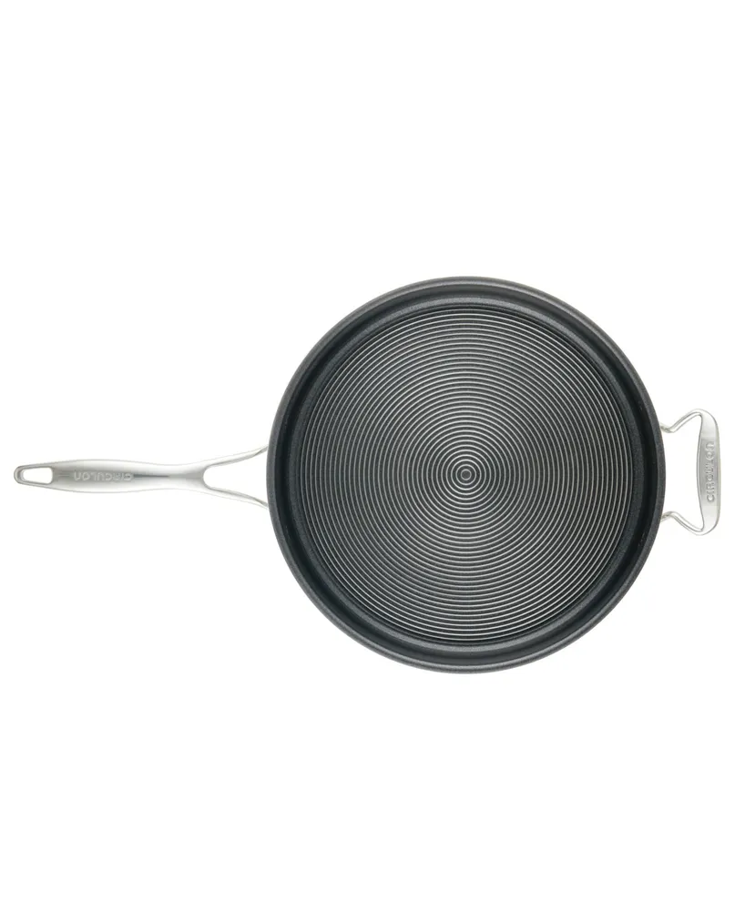 Circulon SteelShield C-Series Tri-Ply Clad Nonstick Saute Pan with Lid and Helper Handle, 5-Quart, Silver