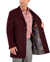 Tallia Men's Wool Blend Solid Overcoat