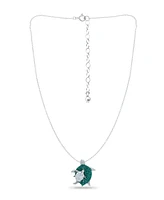 Giani Bernini Crystal Mother- Baby Turtle Sterling Silver Necklace