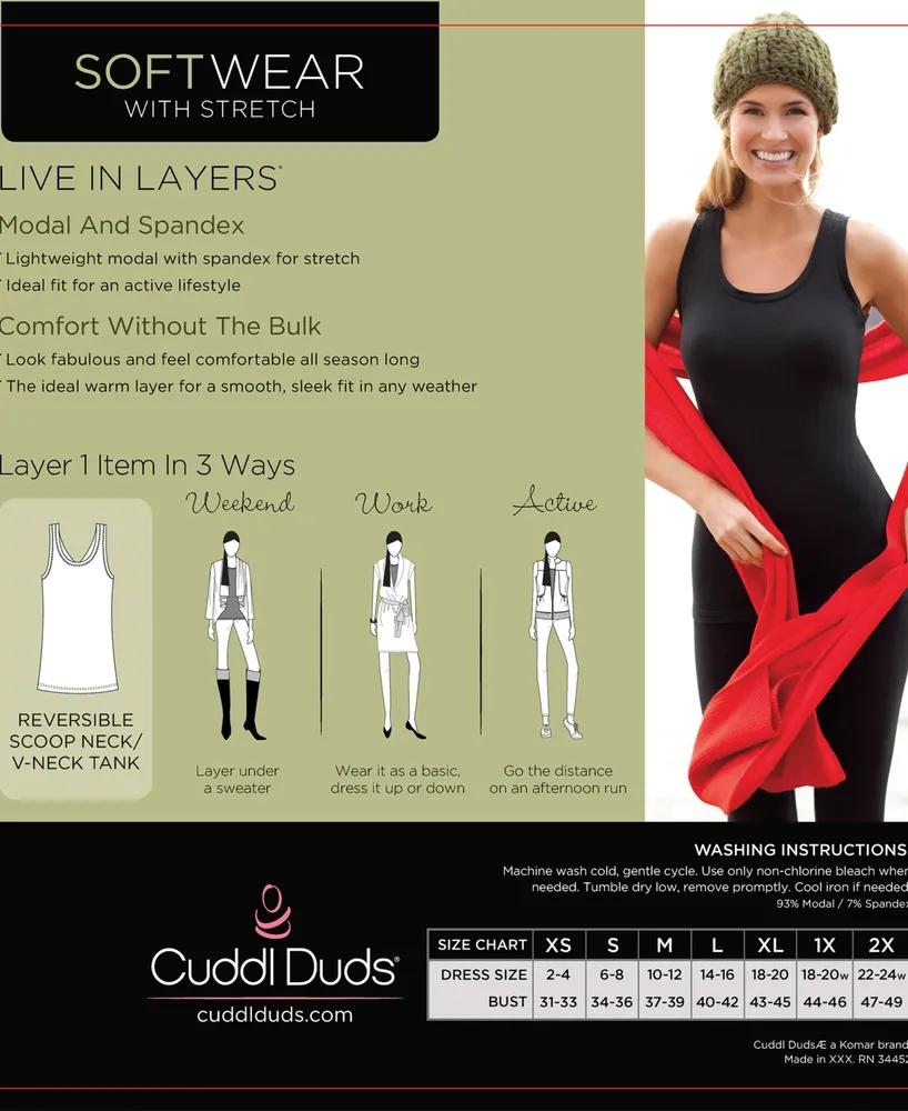 Cuddl Duds Plus Softwear with Stretch Reversible Tank Top