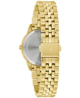 Bulova Women's Classic Diamond Accent Gold-Tone Stainless Steel Bracelet Watch 32mm - Gold