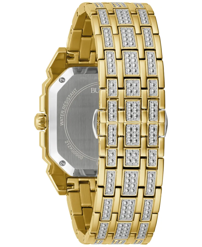 Bulova Men's Crystal Octava Gold-Tone Stainless Steel Bracelet Watch 40mm - Gold