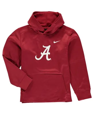 Big Boys Nike Crimson Alabama Tide Logo Ko Pullover Performance Hoodie