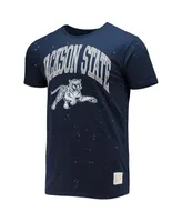 Men's Original Retro Brand Navy Jackson State Tigers Bleach Splatter T-shirt