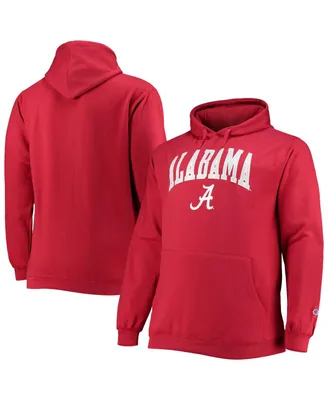 Men's Champion Crimson Alabama Crimson Tide Big and Tall Arch Over Logo Powerblend Pullover Hoodie