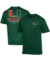 Men's Champion Green Miami Hurricanes Stack 2-Hit T-shirt