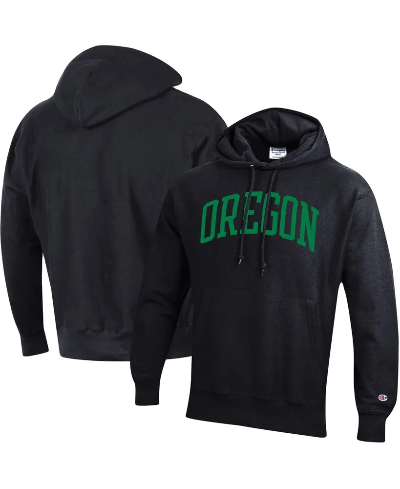 Men's Champion Black Oregon Ducks Team Arch Reverse Weave Pullover Hoodie