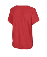 Women's Colosseum Heathered Crimson Alabama Crimson Tide Fifth Sense Drawcord V-Neck T-shirt