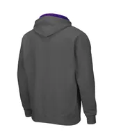 Men's Colosseum Charcoal Tcu Horned Frogs Arch and Logo 3.0 Full-Zip Hoodie