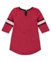 Toddler Girls Colosseum Heathered Cardinal Arkansas Razorbacks Poppin Sleeve Stripe Dress