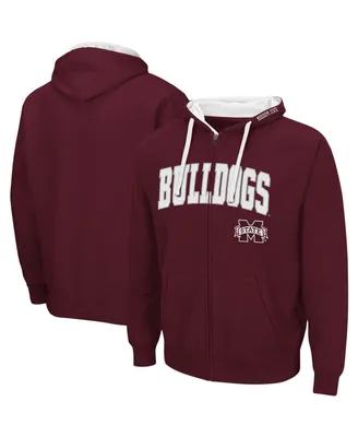 Men's Colosseum Maroon Mississippi State Bulldogs Big and Tall Full-Zip Hoodie