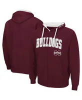 Men's Colosseum Maroon Mississippi State Bulldogs Big and Tall Full-Zip Hoodie