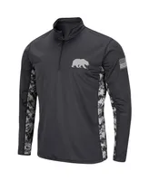 Men's Colosseum Charcoal Cal Bears Oht Military-Inspired Appreciation Digi Camo Quarter-Zip Jacket