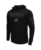 Men's Colosseum Black Tcu Horned Frogs Oht Military-Inspired Appreciation Hoodie Long Sleeve T-shirt