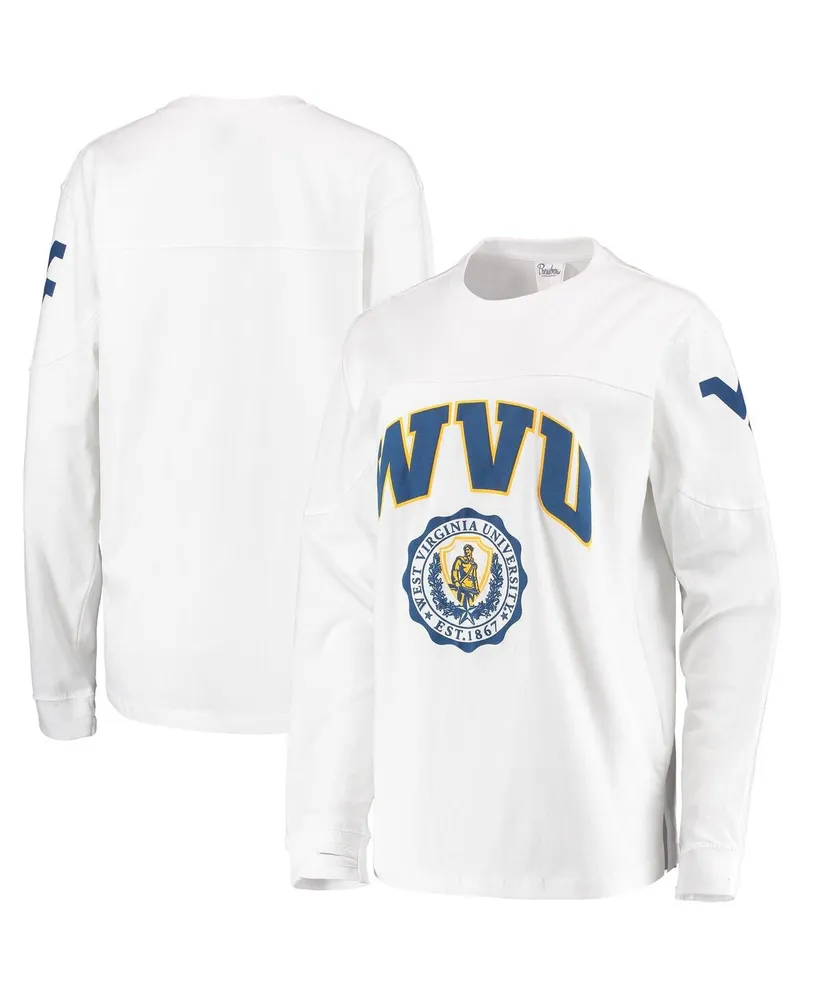 Women's Pressbox White West Virginia Mountaineers Edith Long Sleeve T-shirt